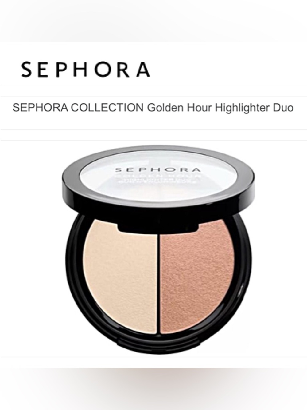 NEW Sealed SEPHORA Highlighter Duo GOLDEN HOUR 04 Aurora SHIMMER Pressed Powder